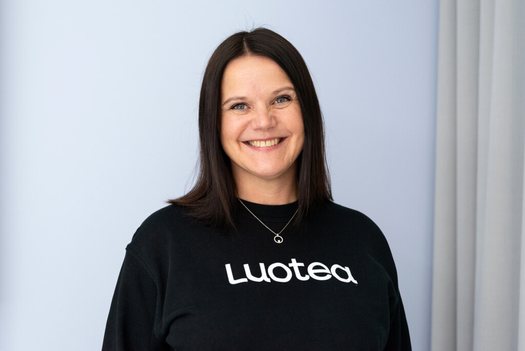 Piritta Räty from Luotea. The woman is smiling.